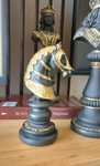 24 € - Lote 3 Estatueta Decoração Xadrez Cavalo Rainha Rei Medieval