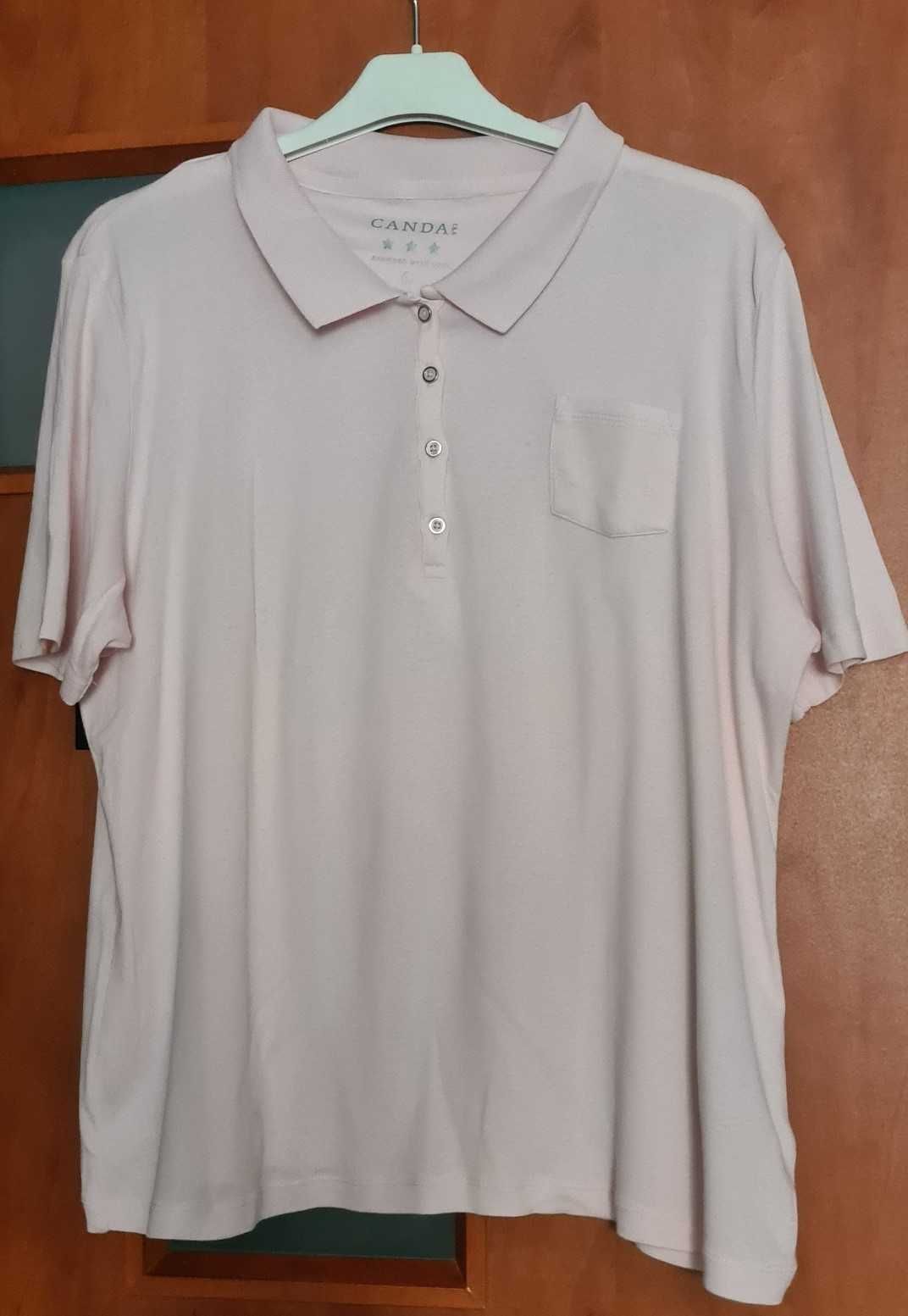 C&A Canda jasnoróżowa polówka, t-shirt roz 46/48