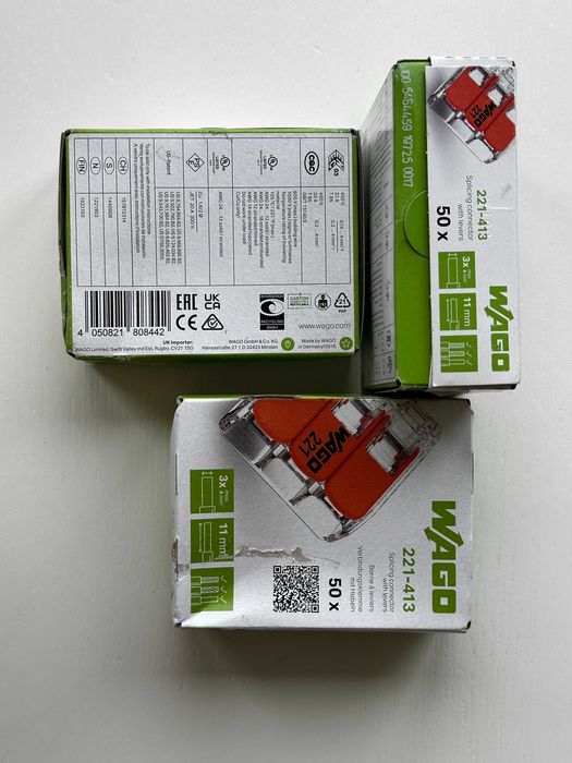 Клеми WAGO 221-413 та 221-415