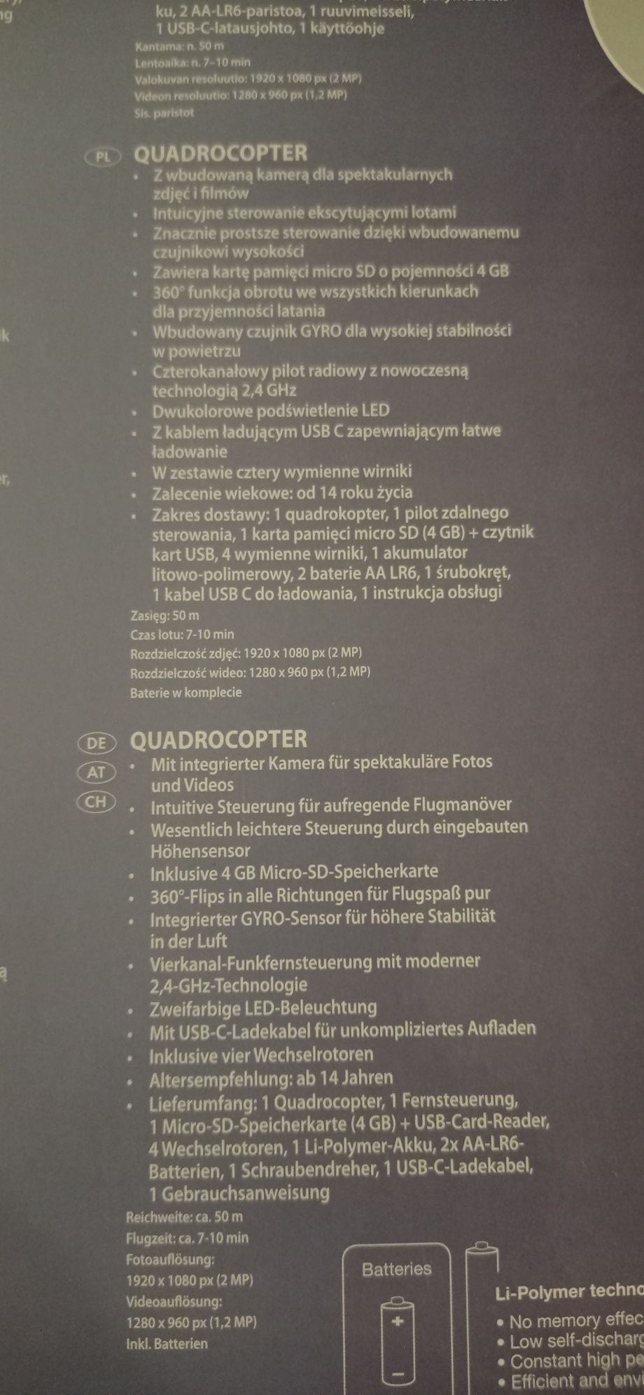 Quad-Copter z kamerą .