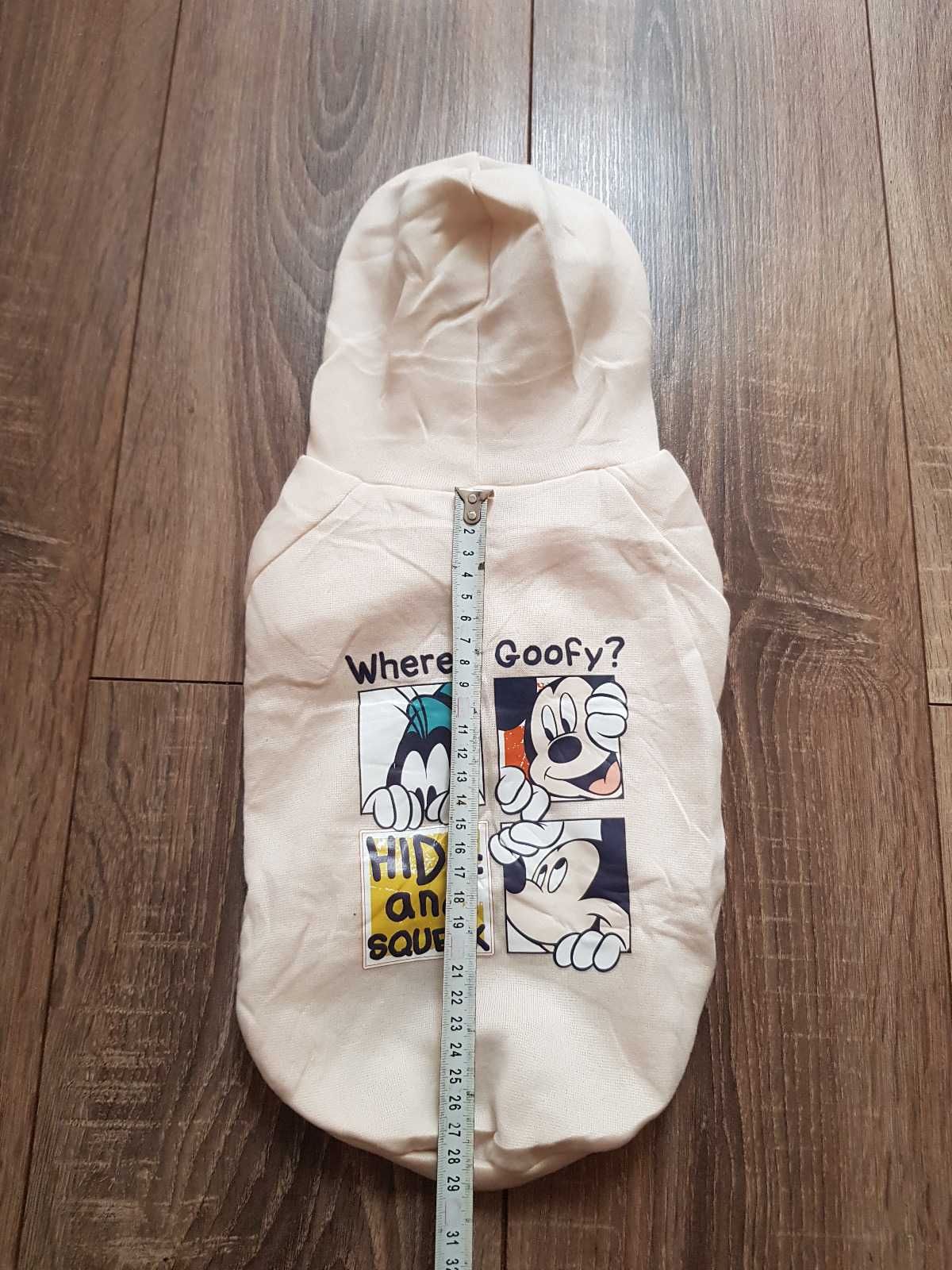 Beżowa bluza z kapturem dla psa  Goofy Myszka Mickey Miki Disney M u