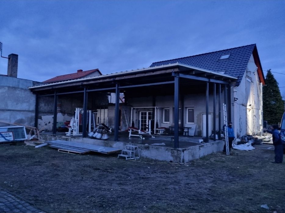 Hala stalowa, wiata, konstrukcja stalowa  szer 7m dług 13m