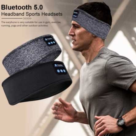 Наушник - повязка на голову Bluetooth5.0, серого и черного цвета
