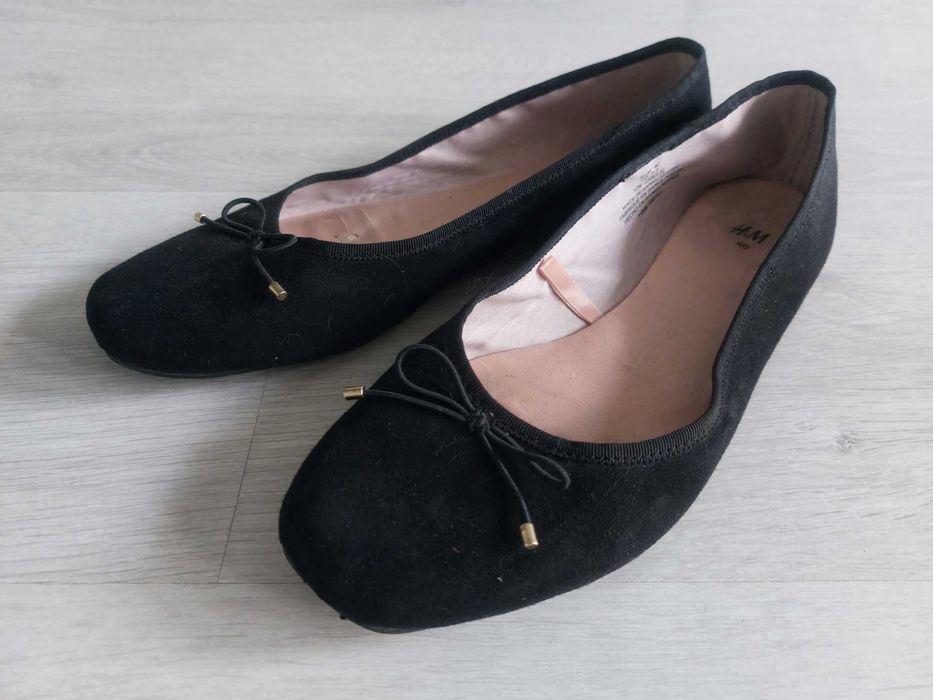 Czarne baletki H&M buty damskie 40