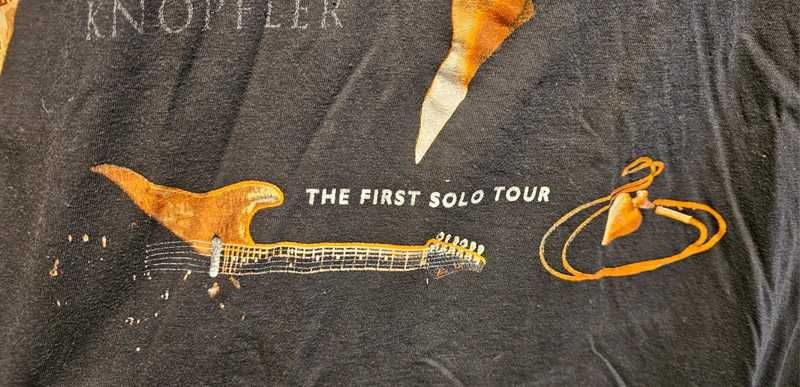 T-shirt Mark Knopfler 1996 – Primeira Tour Solo, Vintage Rara