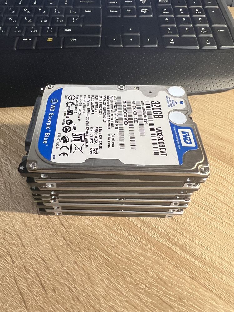 Жесткие диски SATA HDD 2.5" 320Gb/500Gb/1TB