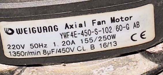 Вентилятор 450 осевой WEIGUANG