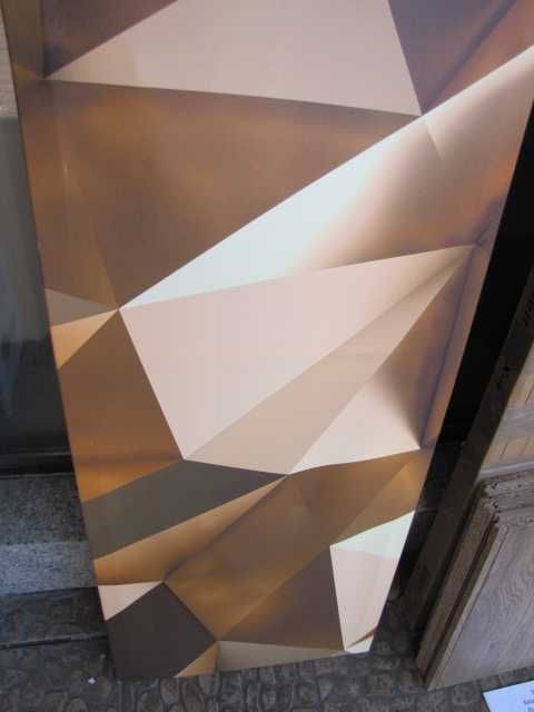 Obraz geometryczny wzór 120 x 40 cm beze brązy