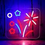 neon led usb na ścianę wiszący fajerwerki