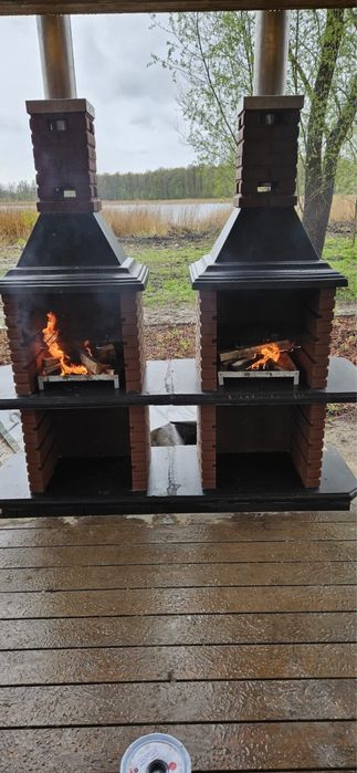 Wędzarnia betonowa z grillem dużym blatem kompletny zestaw