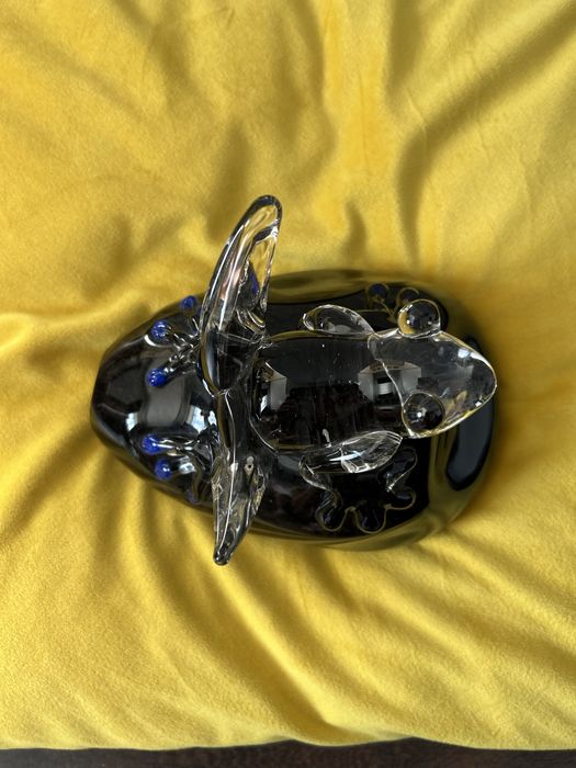 Żaba na szczęście szklana figurka duża okazja nowa ! Chiński talizman