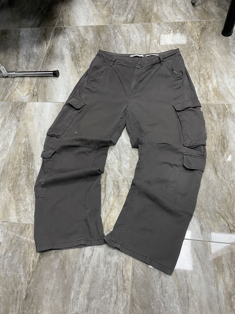 Широкі карго штаны мультипокет baggy rap pants Bershka vintage штаны