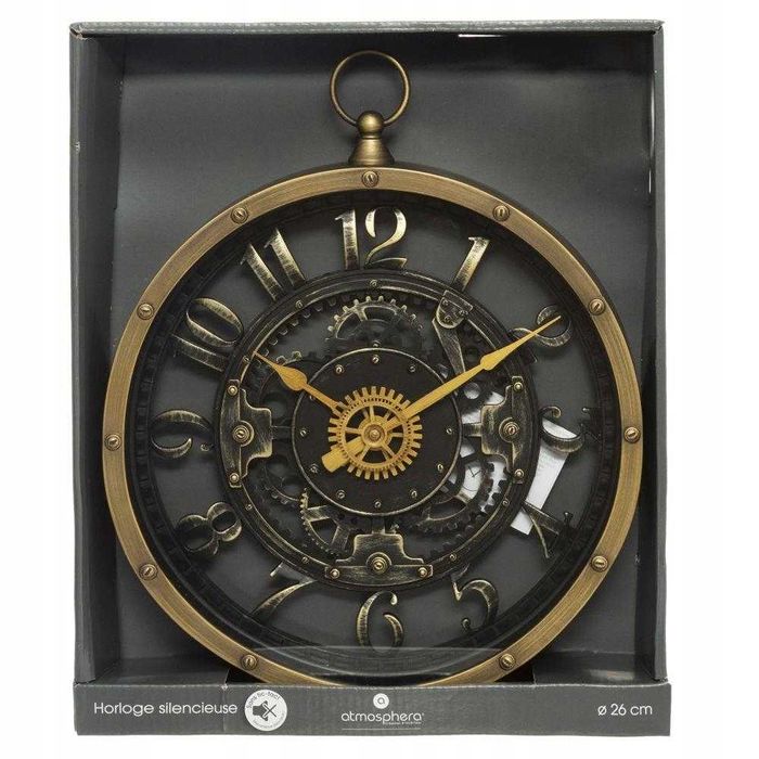Nowy Zegar Ścienny Zegar vintage biurowy średnica 26cm