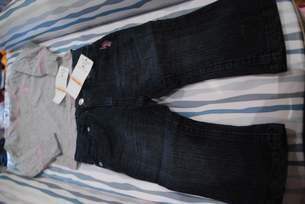 Новый гольф реглан и джинсы для девочки оригинал бренд U.S. polo. ASSN