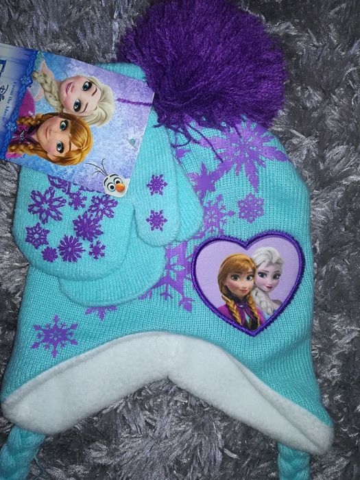 Czapka zimowa dla dziewczynki + rękawiczki