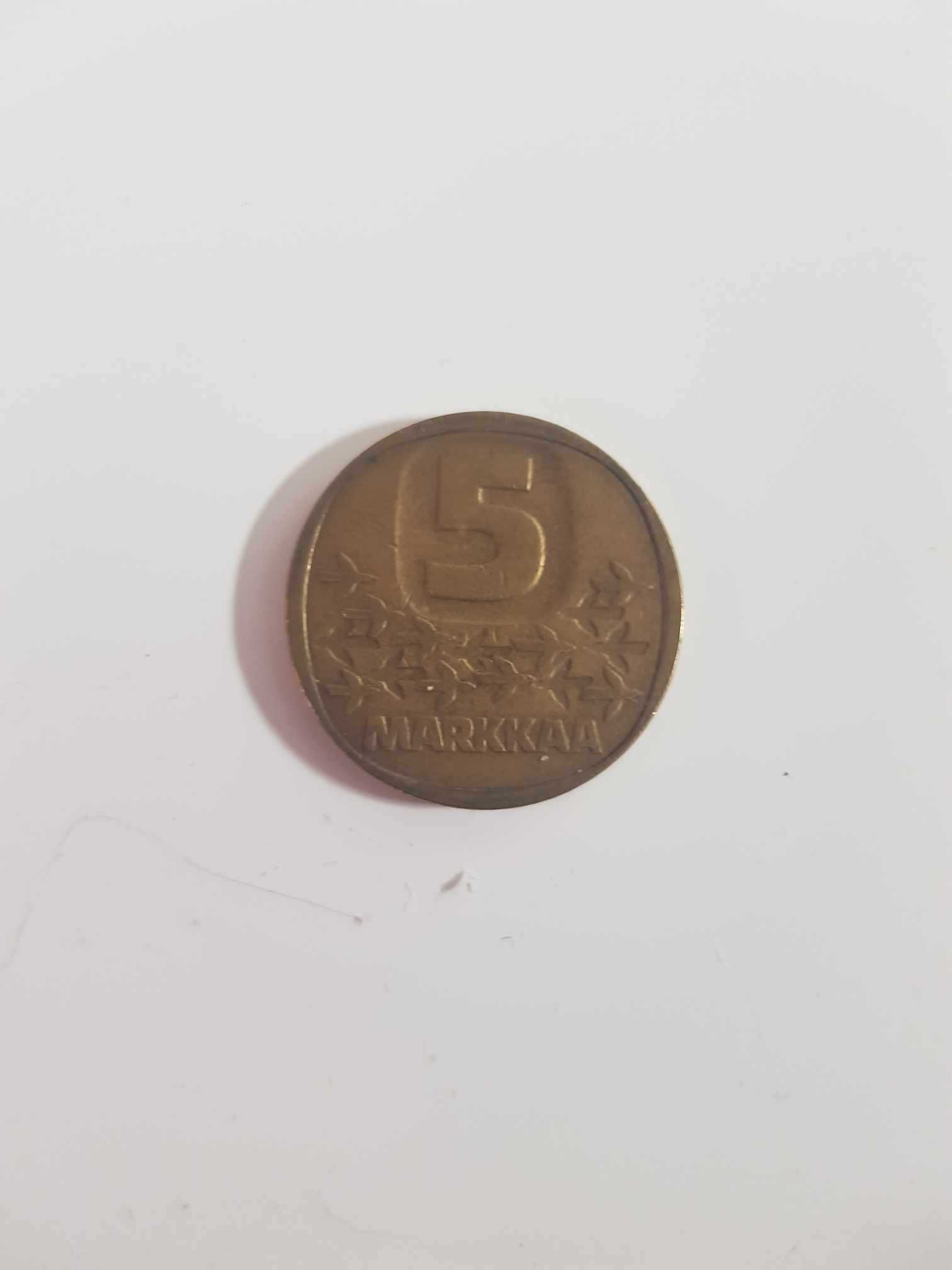 Moeda de 5 Markkaa Finlândia 1984