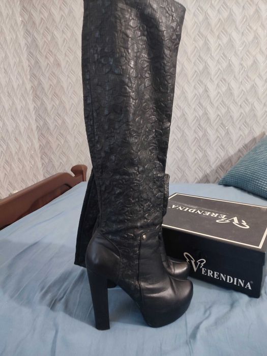 Кожаные ботфорды