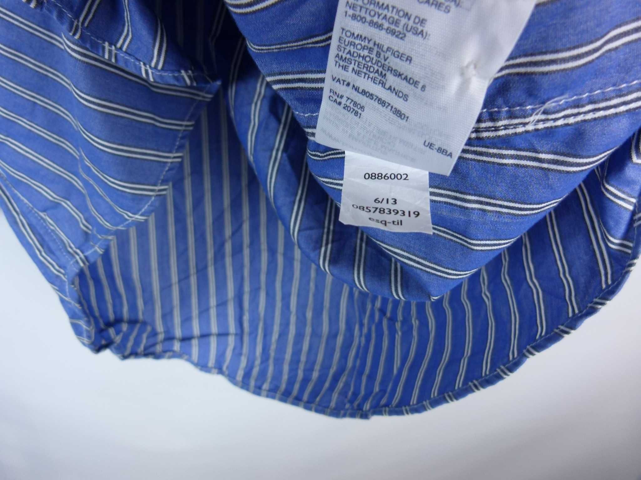 Tommy Hilfiger elegancka koszula paski bawełna / M