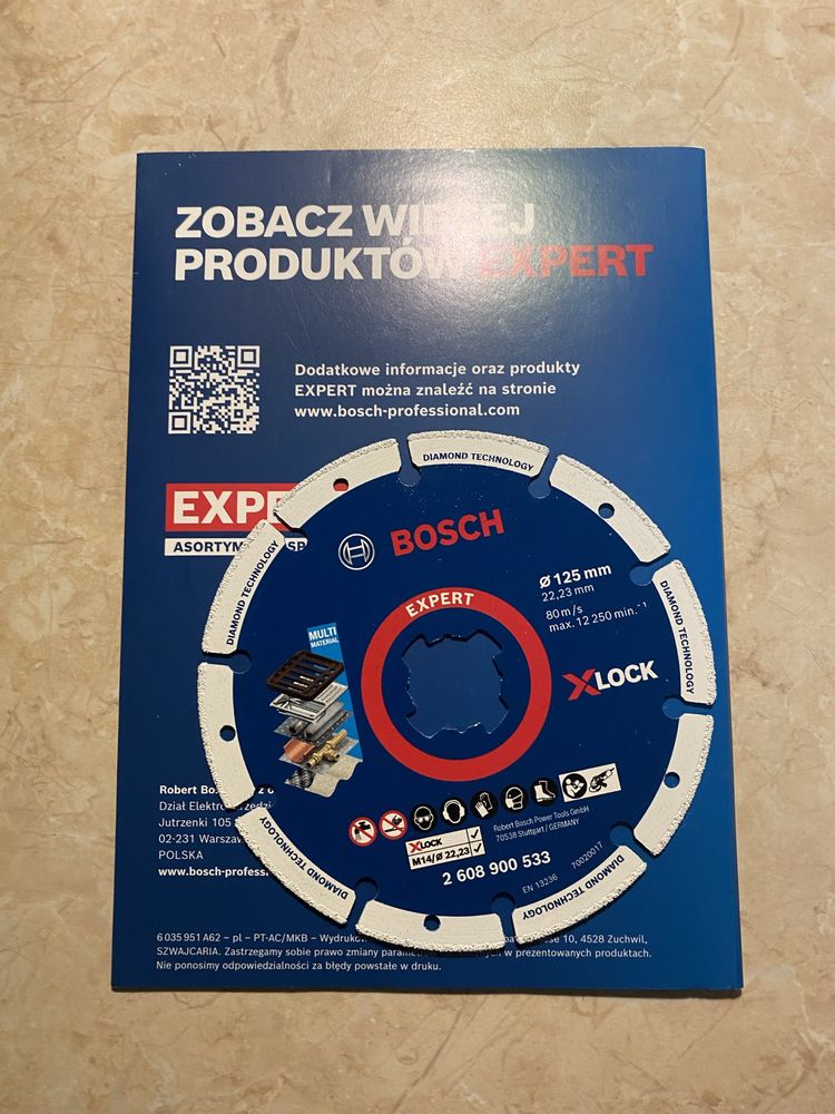 Tarcza tnąca 125x22,23mm Bosch EXPERT Carbide Multi Wheel X-LOCK