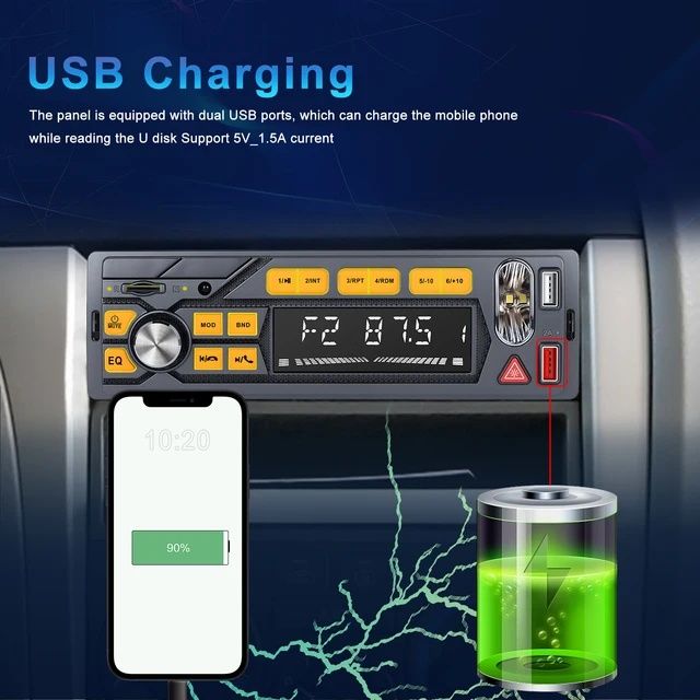 Rádio Automóvel Bluetooth 1din Bluetooth USB AUX FM novo