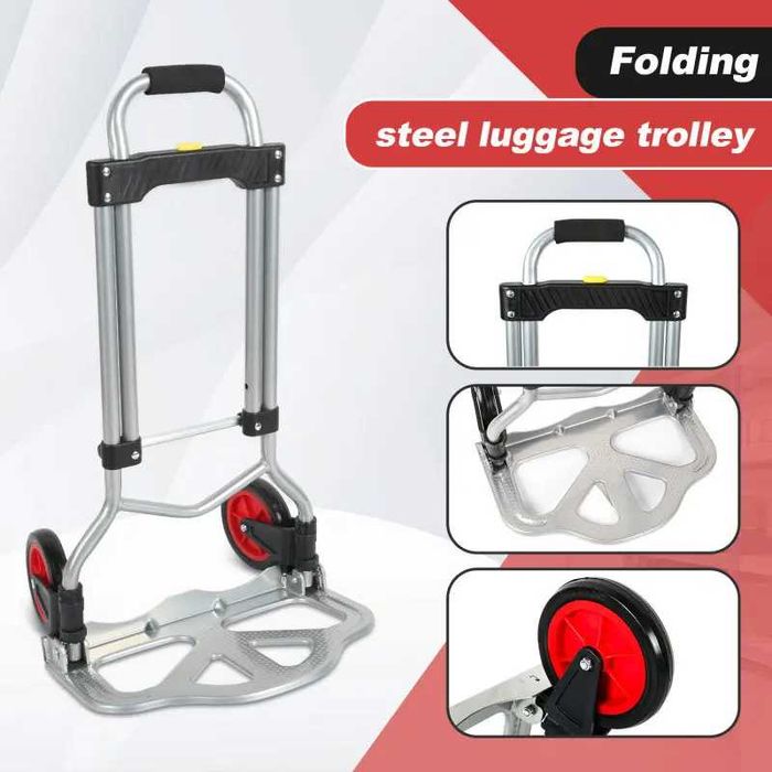 Składany wózek transportowy LZQ aluminiowy, udźwig 60 kg