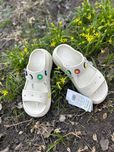 Оригінал Crocs Classic Crush Sandal жіночі крокси сандалі беж білий