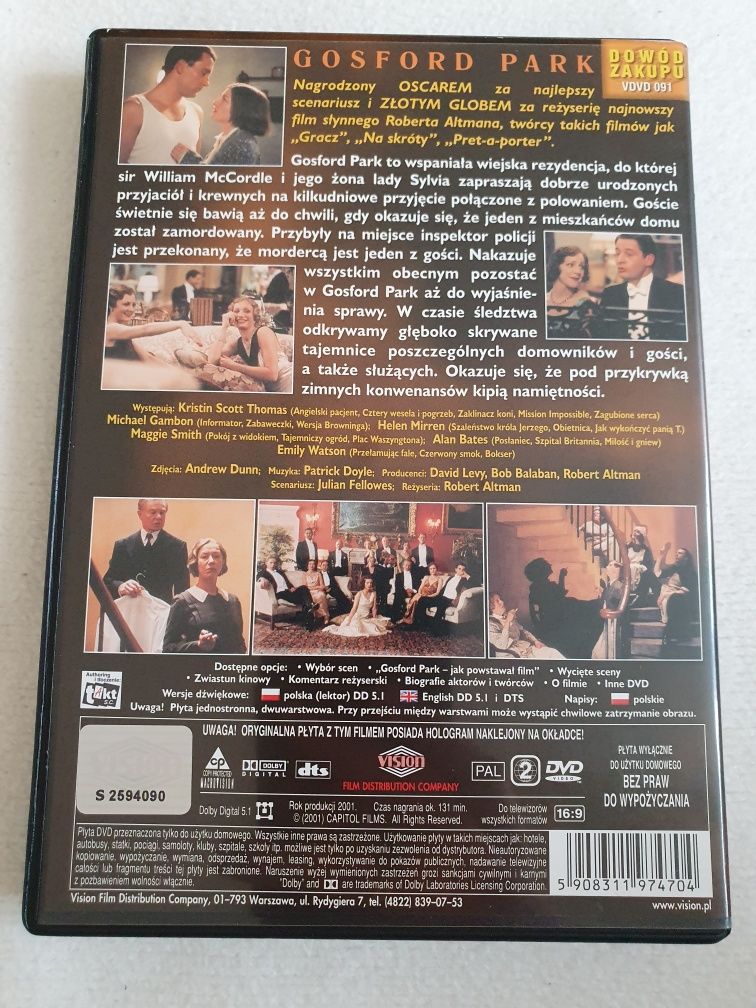 "Gosford Park" Robert Altman DVD