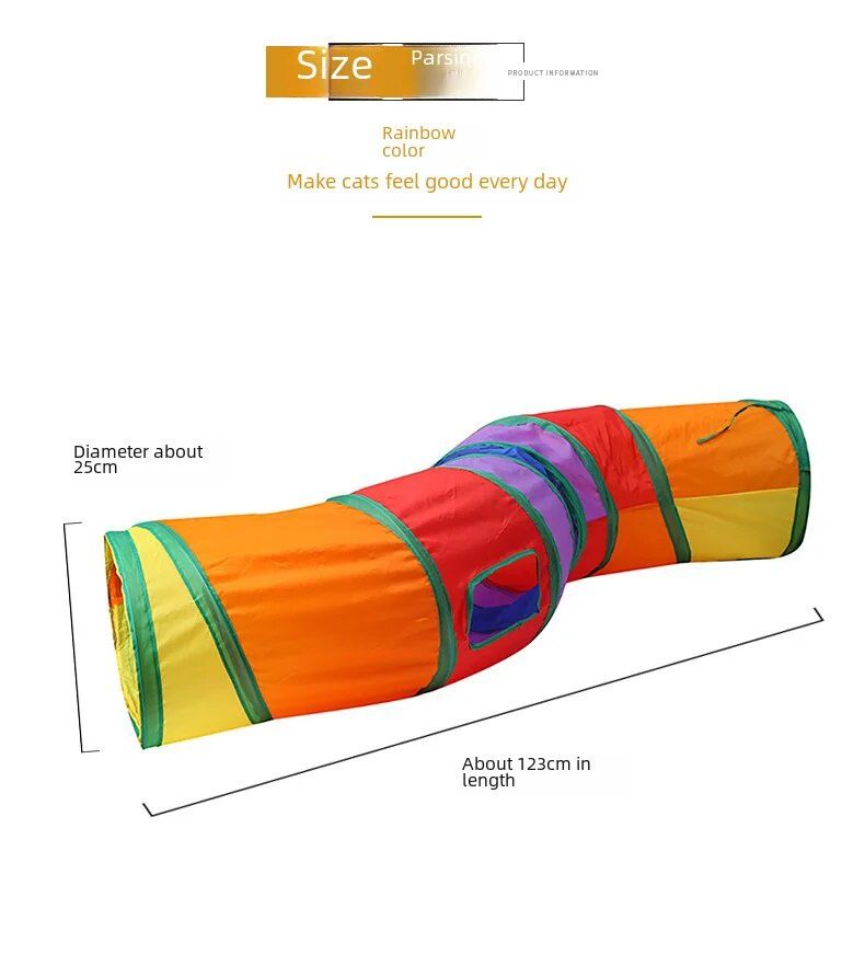 Ігровий складний тунель для кішок 120х25 см