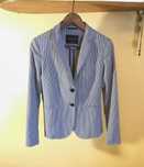 żakiet marynarka massimo dutti kratka vichy gingham biała granatowa 34