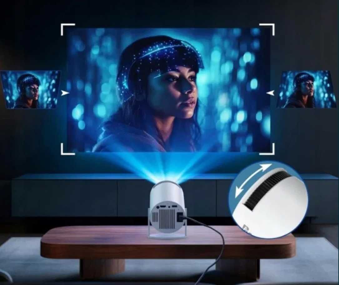 PROJEKTOR RZUTNIK Android TV WiFi UHD 4K Przenośny Smart Głośnik