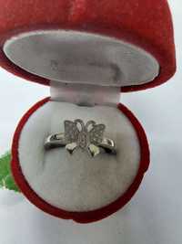 Srebrny pierścionek w kształcie motyla, srebro 925, rozm. 17