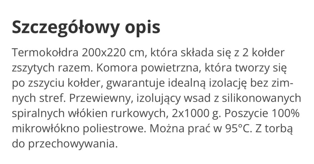 Termokołdra 200x220 LIVING MEDICAL bardzo ciepła