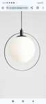 Lampa kula biała 30cm plus czarna rama