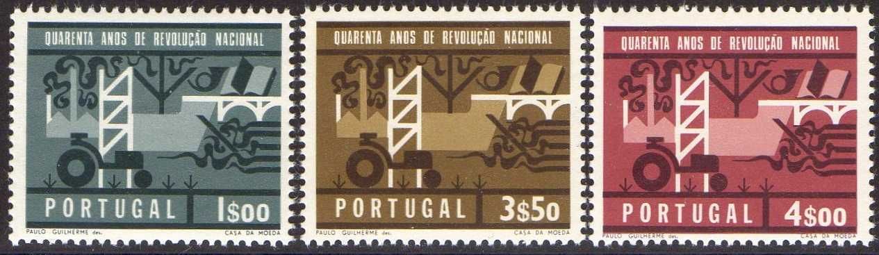 Selos Portugal 1966 - Série Completa Nova MNH Nº974-976