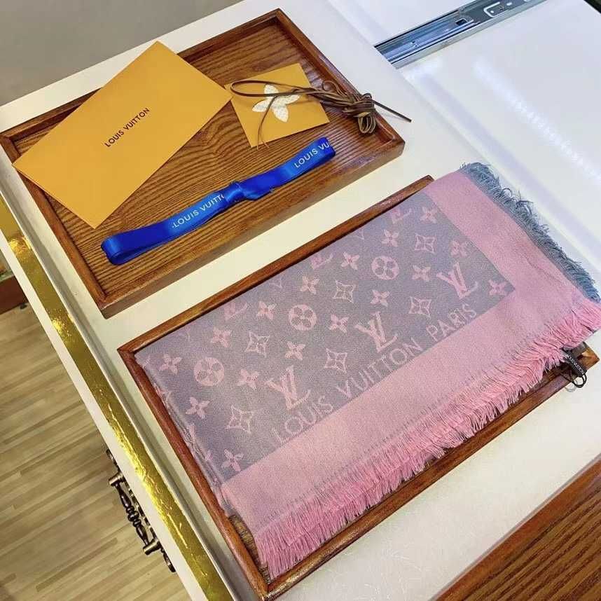 Louis Vuitton, Szal szalik chusta apaszka damski kasmir, Francja 55-34