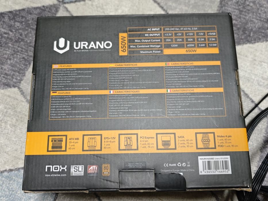 Fonte de alimentação Nox Urano 650watts