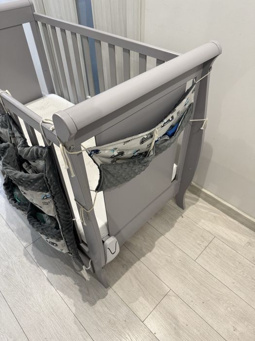 Łóżeczko dziecięce 120x60 drewniane z szufladą