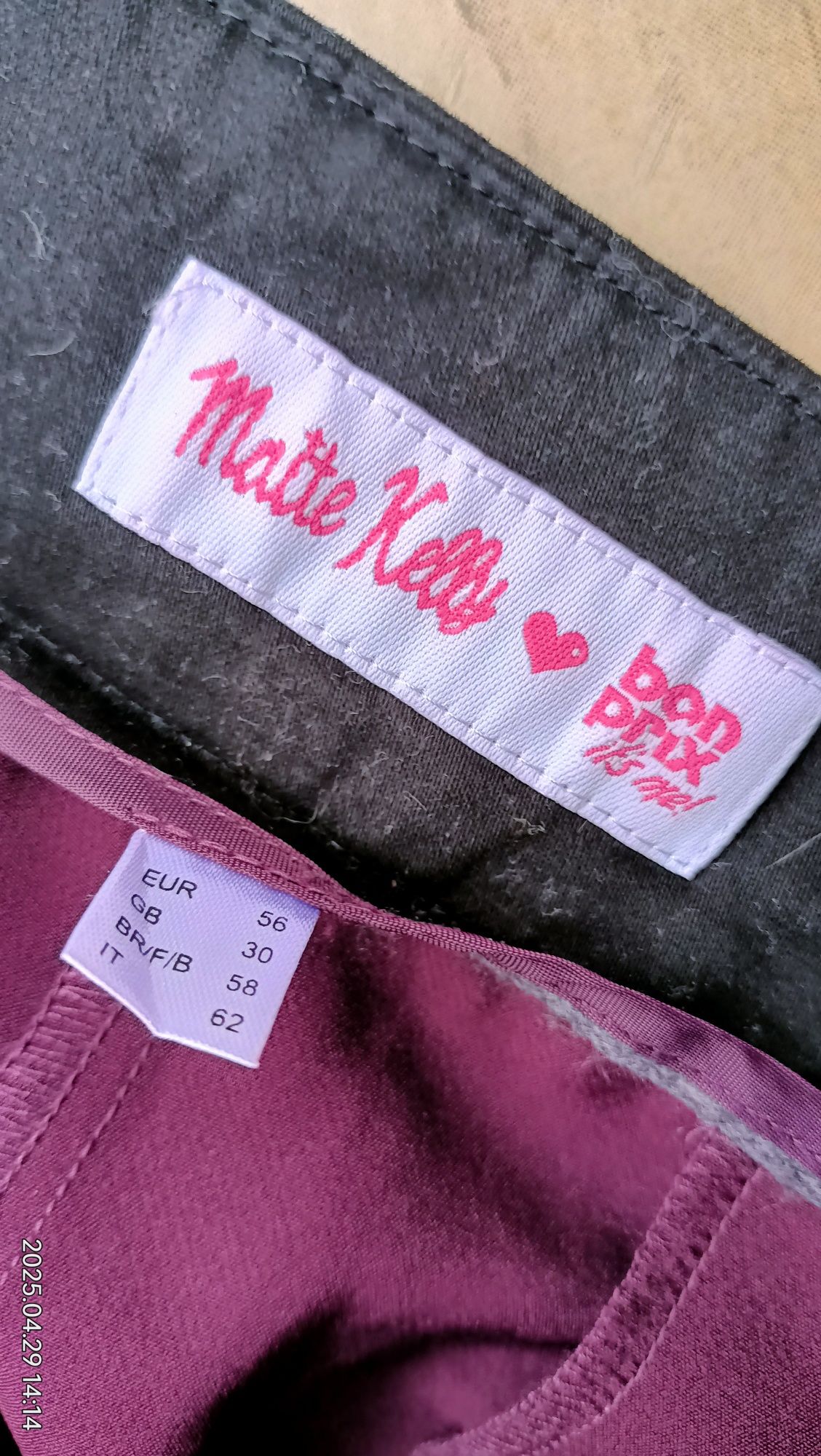 Fioletowe spodnie materiałowe Bon Prix rozm. 56