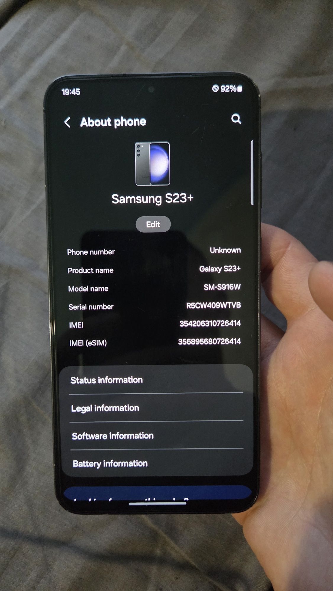 Samsung s23+ 8/256 на одну сім