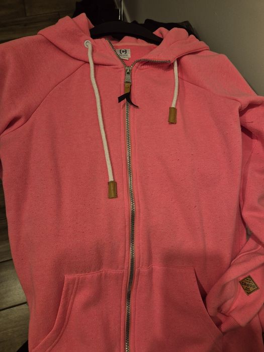 Neonowa różowa bluza z kapturem cropp rozmiar M