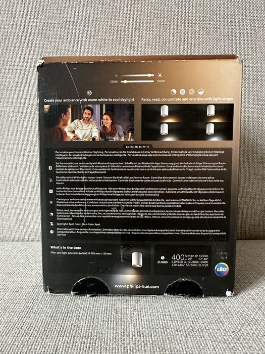 Philips hue Pillar White Ambiance - lampa, reflekror na gu10
