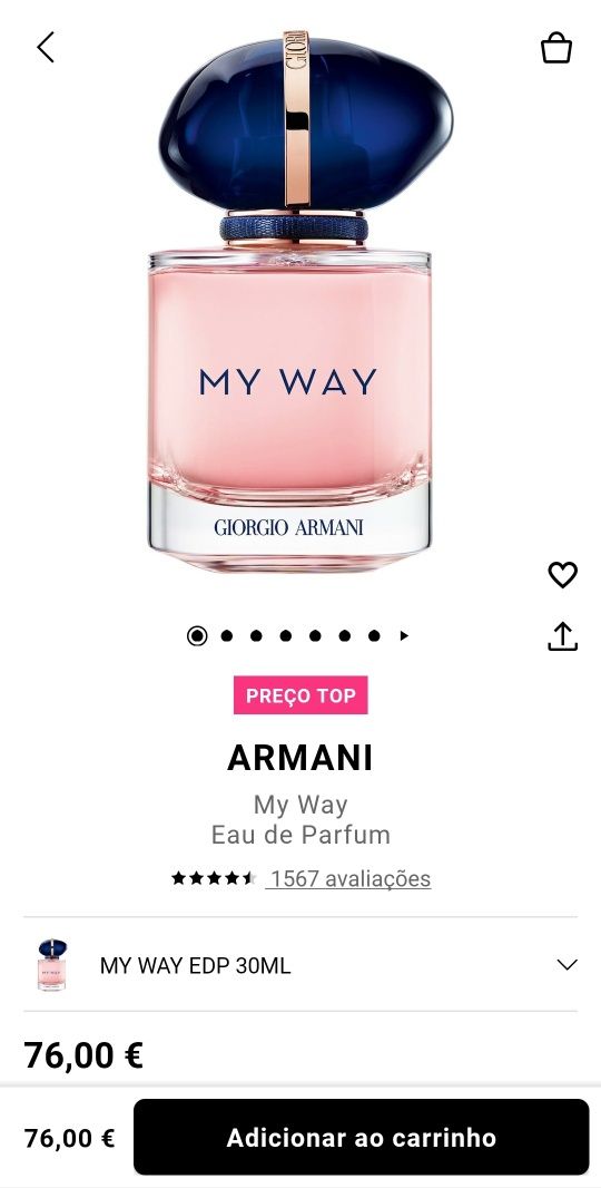 Perfume Giorgio Armani My Way 30ml (Portes Incluídos)