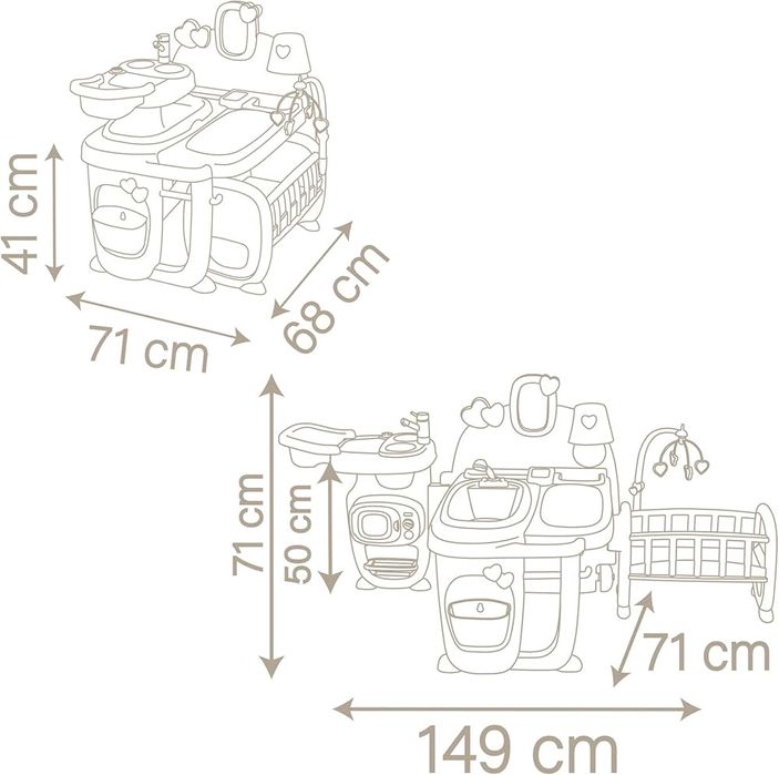 Smoby Kącik opiekunki 3w1, wielofunkcyjny