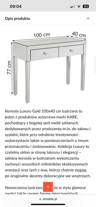 Konsola lustrzana LUXURY