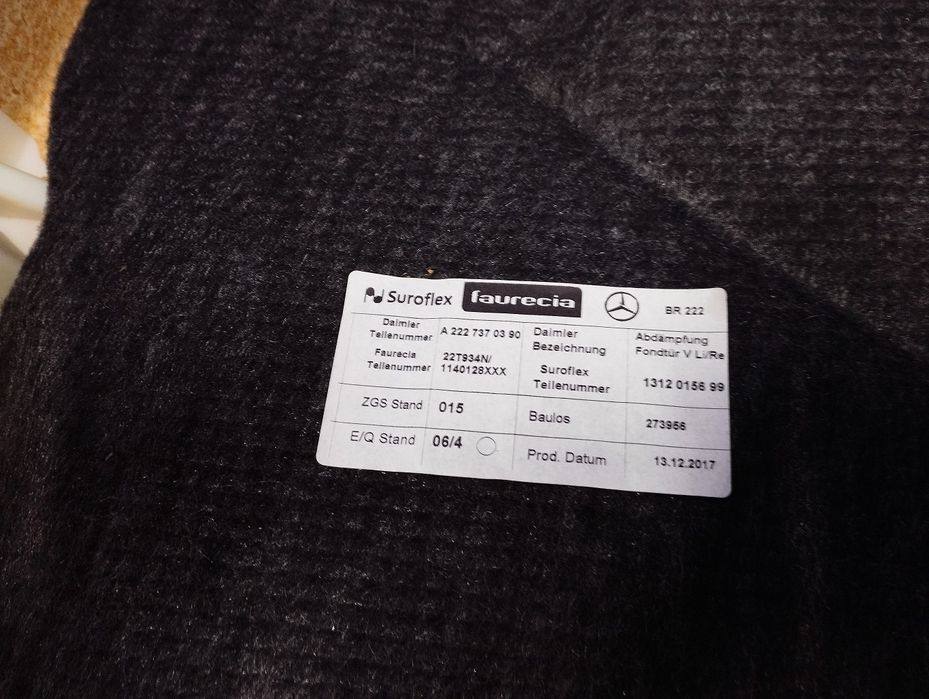 Мерседес С560 Обшивка  двері задньої лівої Мерседес W222 S560