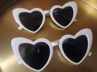 Okulary serca białe 2 szt.