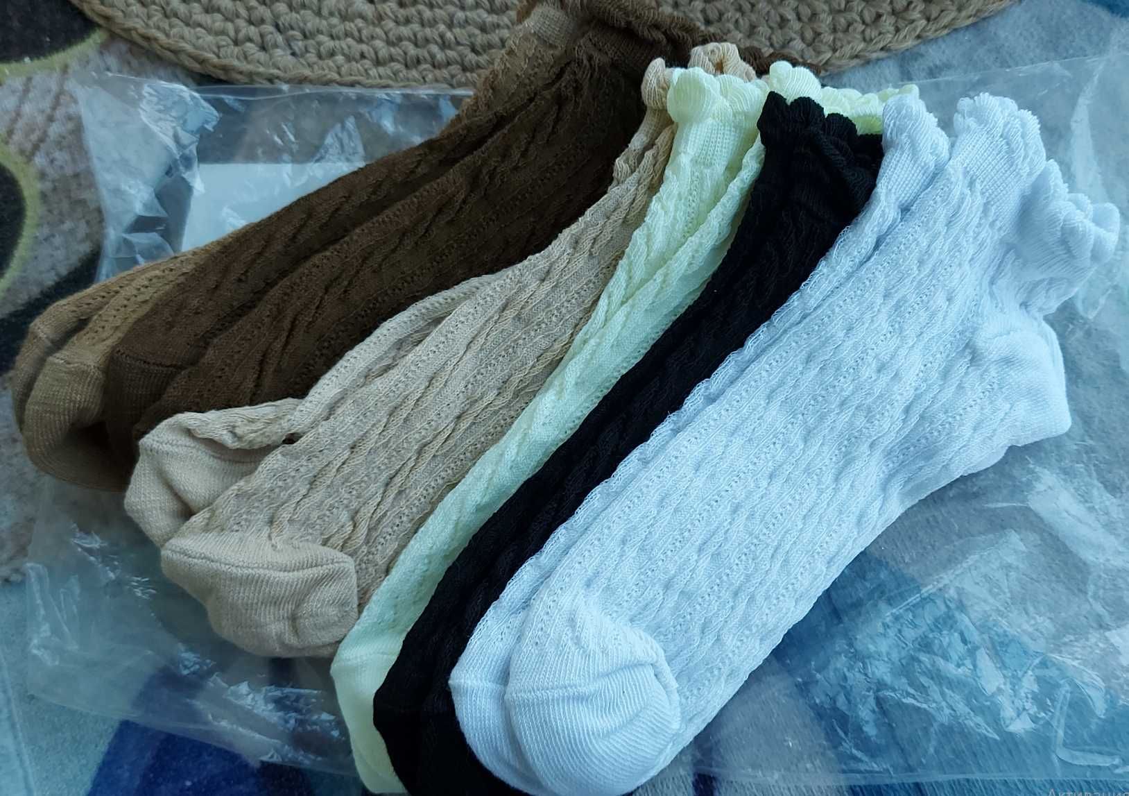 Набір шкарпеток,  6 пар, тільки світлі, нові, х/б