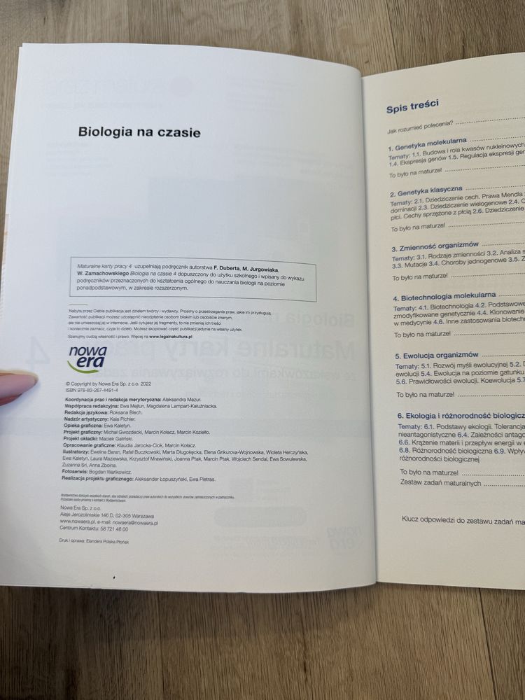 Biologia na czasie 4 karty pracy