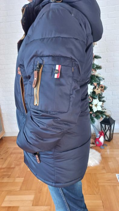 Ciepła męska KURTKA na srogą zimę r.XL na baranku Garment SUPER stan