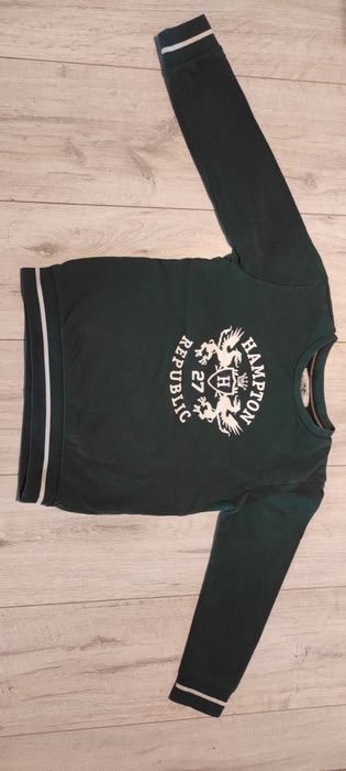 Bluza bawełna KappAhl ciemny zielony 122/128